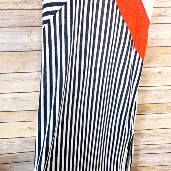 Splendid x Margherita Positano Linen Slipdress Asymmetrical Black White Summer - Picture 4 of 8